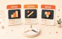 Easton editorial illustration: three large framework engine cards above one decision matrix