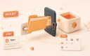 Easton editorial illustration: one mounted folder passing through an ownership lock into a container