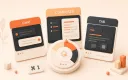 Easton editorial illustration: three large editor-mode cards around one task dial