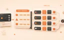 Easton editorial illustration: single workflow definition card, OS-by-version matrix hinge, parallel test lanes, completion collector