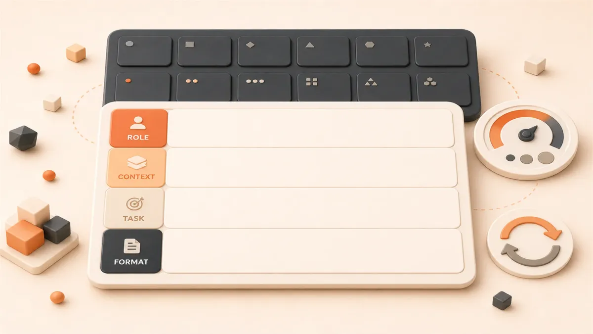 Easton editorial illustration: one enlarged reusable four-field template card