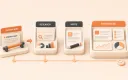 Easton editorial illustration: Supervisor baton, research brief card, research station, writing station, synthesis tray