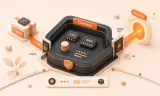 Easton editorial illustration: code bundle entering an isolated Docker sandbox and exiting through a guarded preview-URL portal