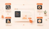 Easton editorial illustration: one browser window controlled by a central agent pointer