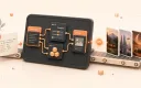 Easton editorial illustration: large dark node-graph workspace with orange connected nodes