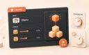 Easton editorial illustration: one large recipe-like code card assembling a model cube
