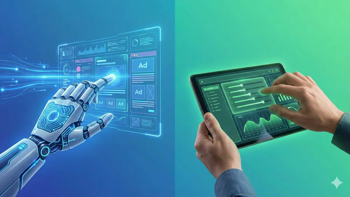 AdSense自動広告と手動広告の比較分析図