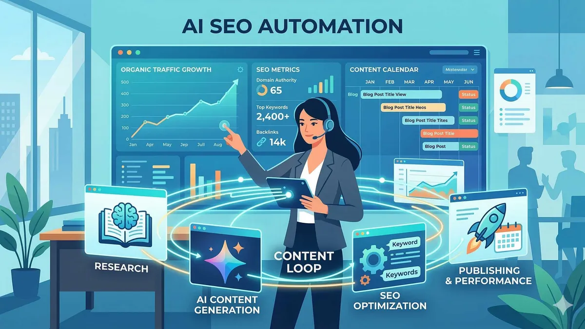 AI SEO automated content production workflow