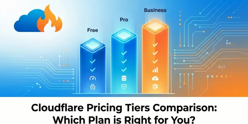 Cloudflare pricing tiers comparison illustration