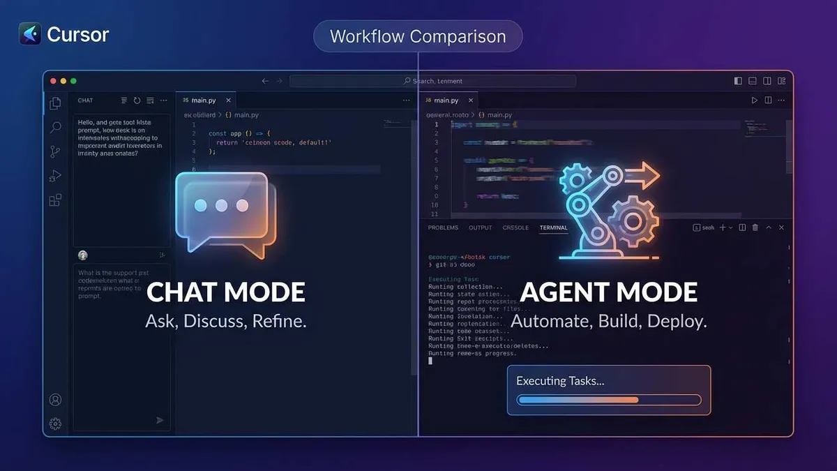Cursor Agent Mode の作業画面イメージ