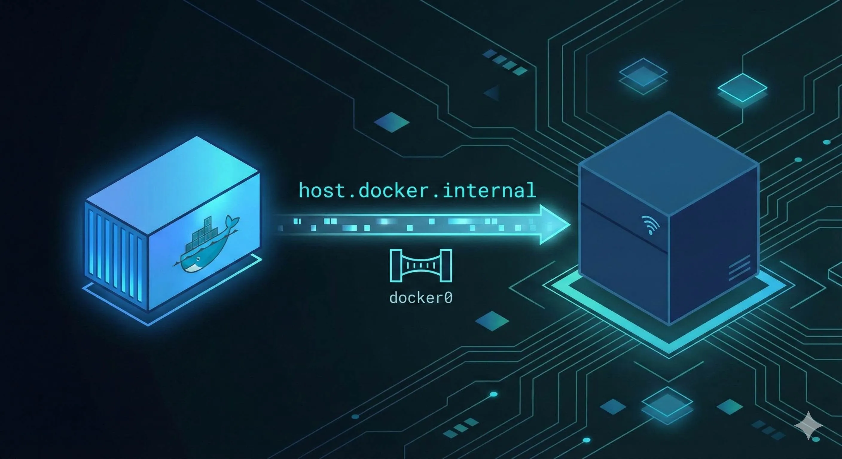 Docker container accessing host machine services diagram
