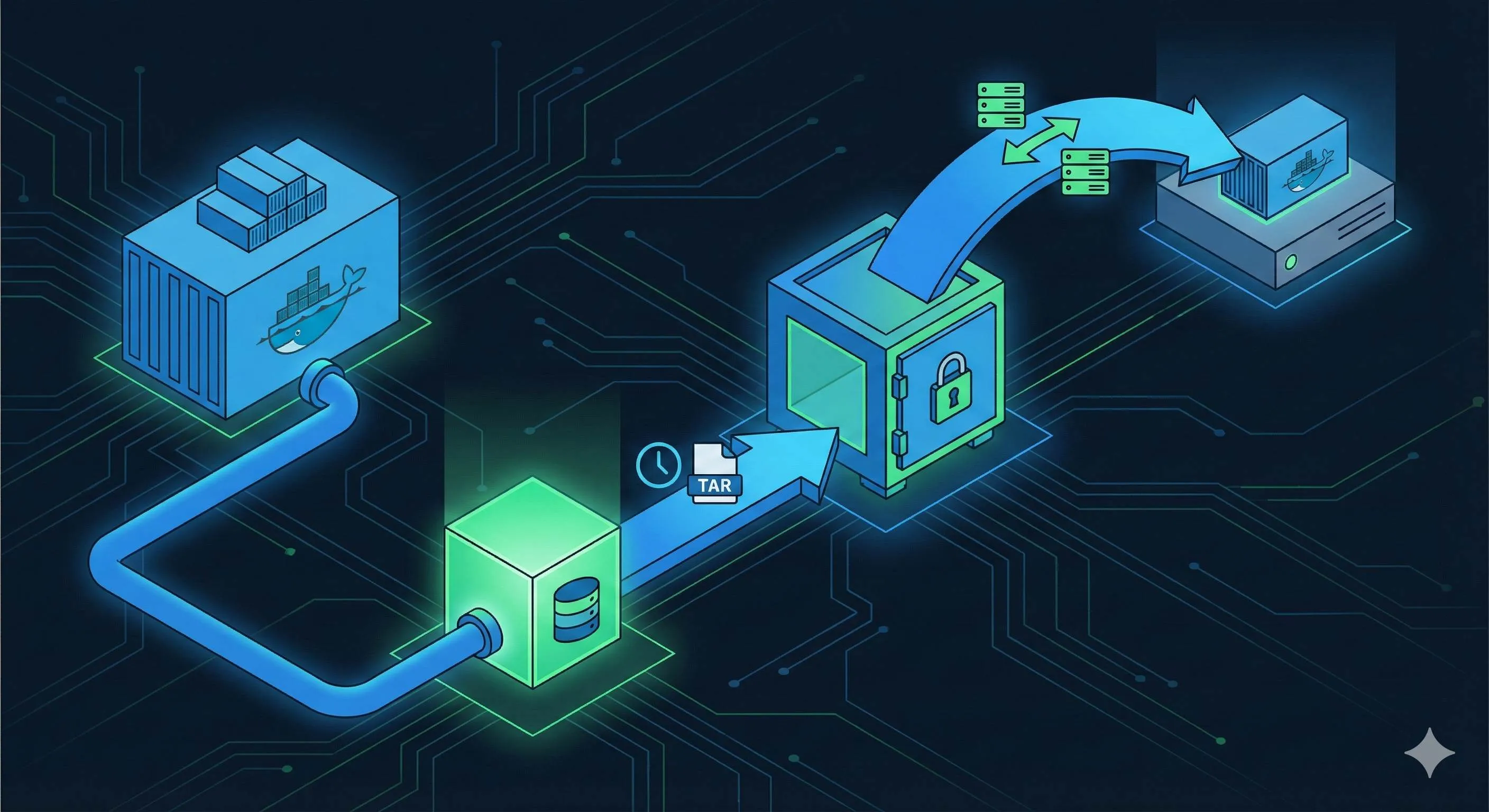 Docker volume backup and migration illustration