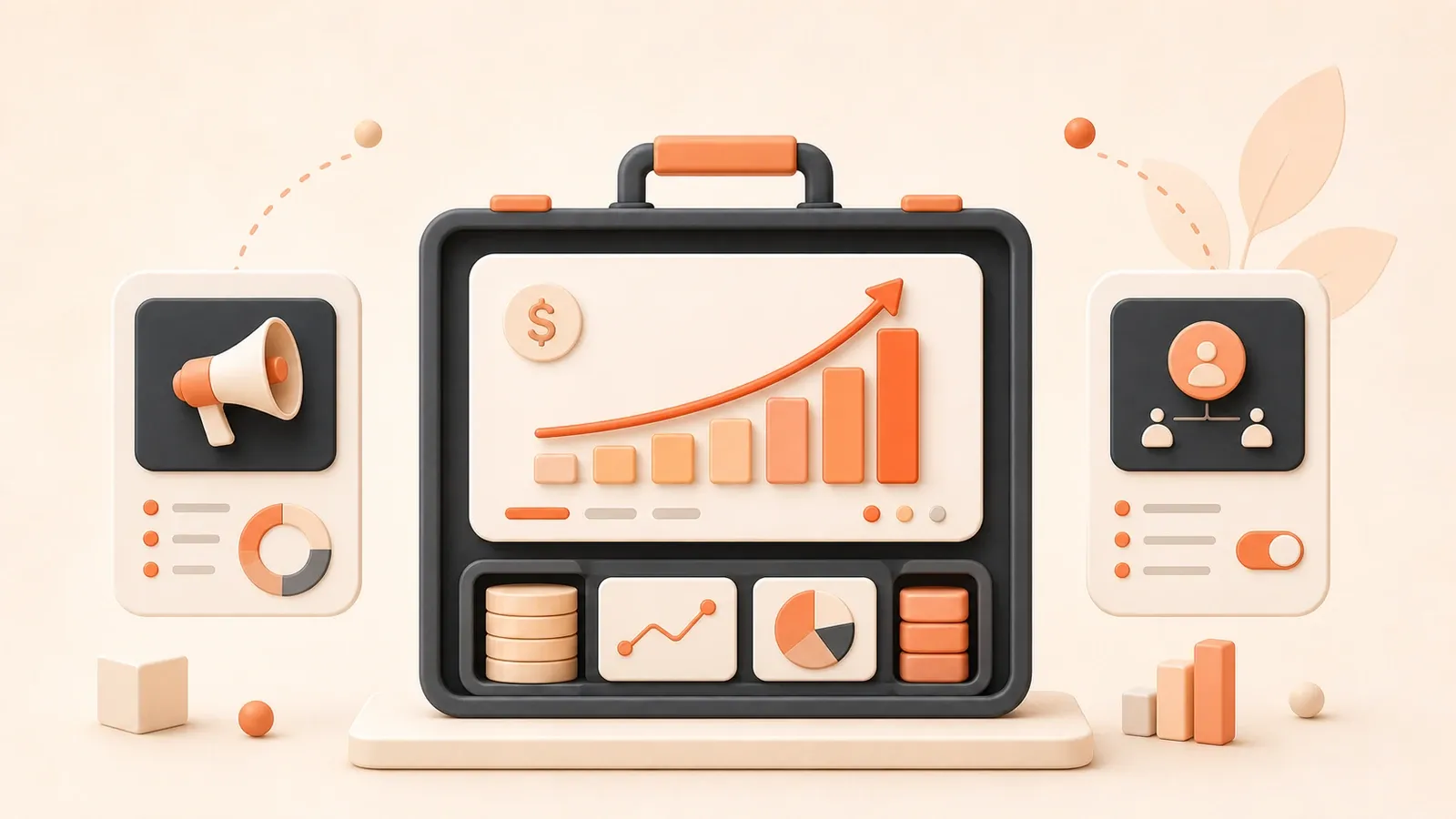 Easton editorial illustration: monetization portfolio shelf