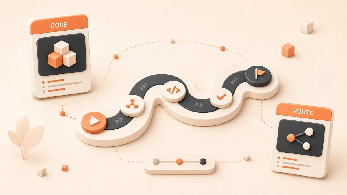 Easton editorial illustration: lifecycle journey rail