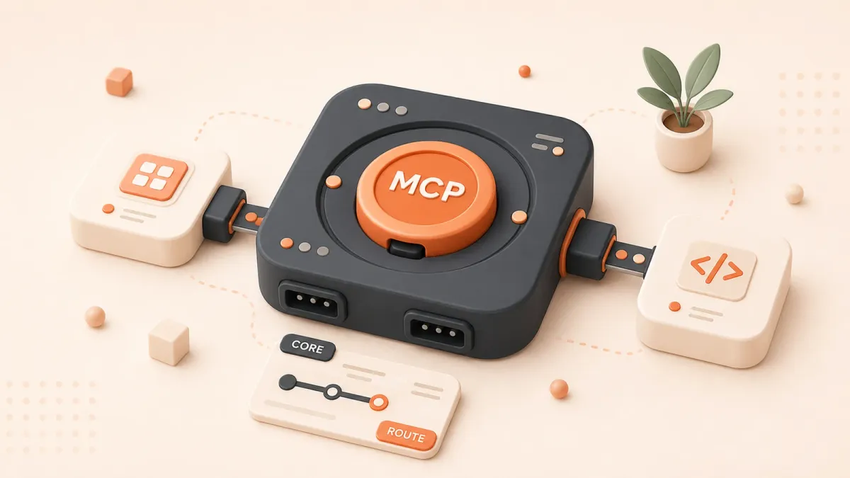 Easton editorial illustration: MCP integration socket hub