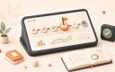 Easton editorial illustration: learning console with milestone tokens