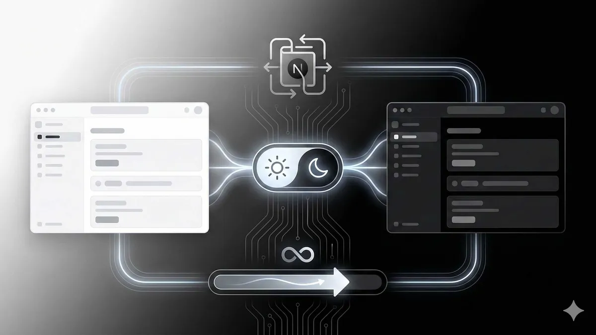 Next.js dark mode implementation diagram