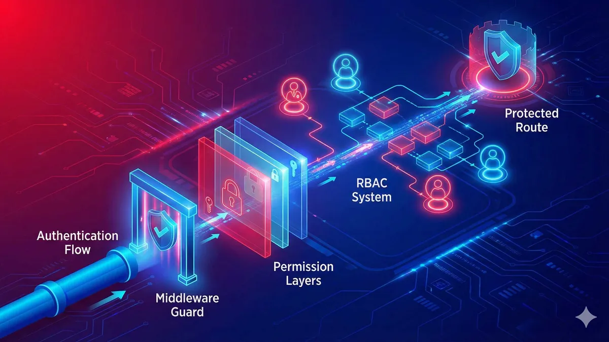 Next.js ルート保護と権限管理アーキテクチャ図解